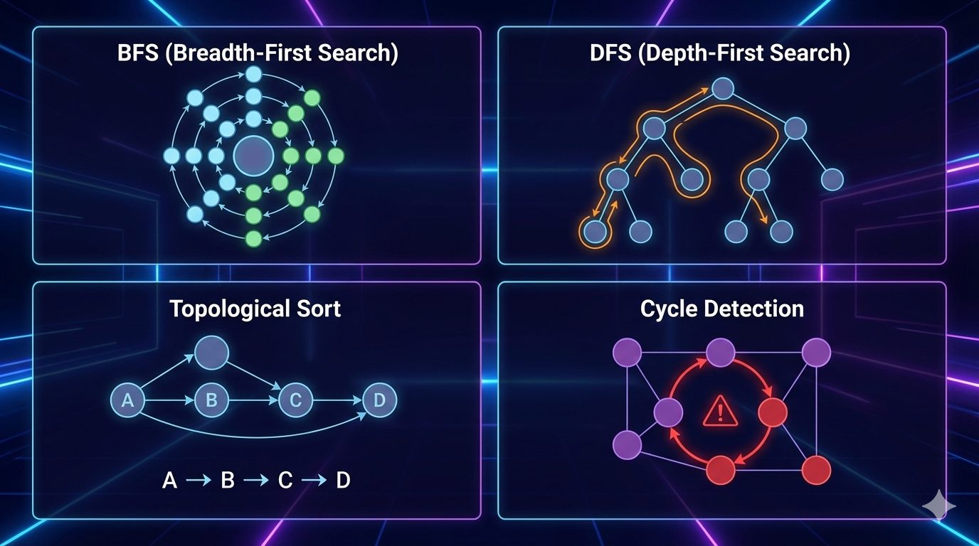 Graph Traversal: BFS, DFS, Topological Sort, and Cycle Detection ...